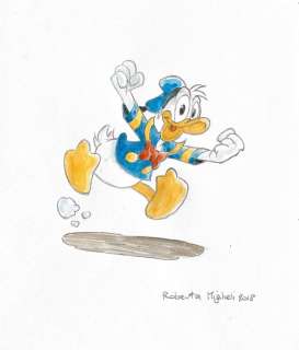 Migheli, Roberta - 1 Original drawing - Donald Duck - 2018 | Catawiki