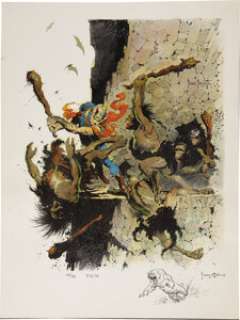 Frank Frazetta - Hand Colored/Remarqued/Signed Buck Rogers Famous Funnies Print, #25/50 (Russ Cochran,1972). -