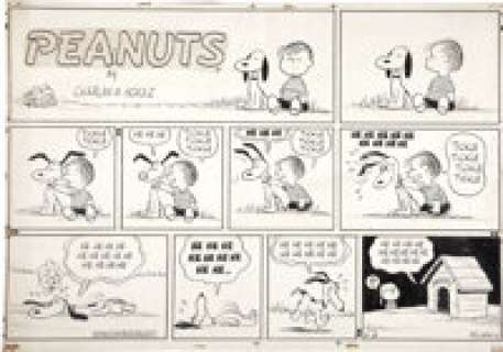 Charles Schulz Peanuts Sunday Comic Strip Original Art, dated 9-8-57 (United Features Syndicate, 1957). When -