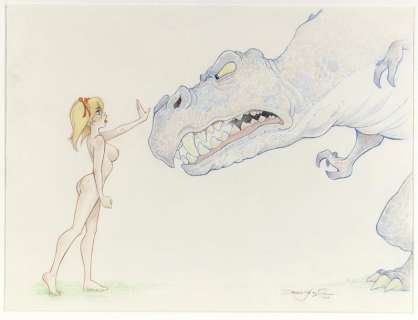 Yeagle, Dean | Mandy et le T- Rex Dessin original au crayon de couleur, signé | Cornette de St Cyr