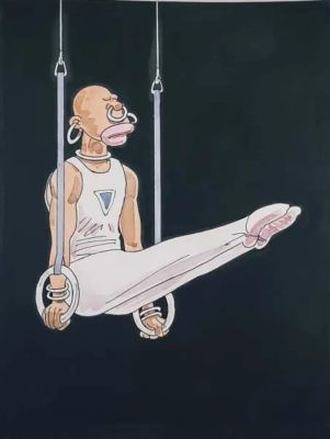 Lot 13 - Patrick Mallet, dit "Pat Mallet" (1970) Gymnaste aux anneaux Encre… | misc / divers