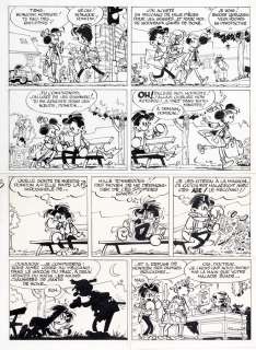 Franquin - Modeste et Pompon, planche-gag Ã  l‘encre de…