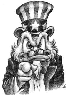 Joan Vizcarra - Uncle Scrooge - Tribute to Uncle Sam Wants You - Pen Art - Original Artwork | Catawiki