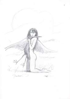 Bosschaert, Jan - 1 Original drawing - Girl with bird | Catawiki