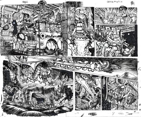 Jake Smith | Godzilla: War For Humanity - #4 Page 12-13 DPS | Kinetic Collectibles