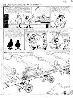 Jo-El AZARA - Planche originale de TAKA TAKATA Gag N°23 Pédalons enfants de la patrie