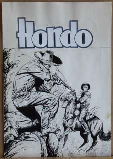 FRANCO BIGNOTTI - Copertina per HONDO 102 , Editions LUG (Francia), 1965. Matita e china e retrocolorazione, cm. 25 x 36 circa.