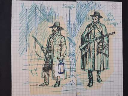 Magnus - 1 Original preliminary drawing - Tex - La Valle del terrore- Lo Sceriffo - 1996 | Catawiki