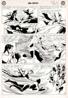 Bruno Premiani Shelly Moldoff - Sea Devils #16 P 11 (Large Art, Best Action Page in Story! Shelly Moldoff Inks!) 1963