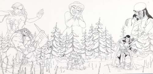 Bessadi | Zorn et Dirna, illustration de grand format Ã … | Millon