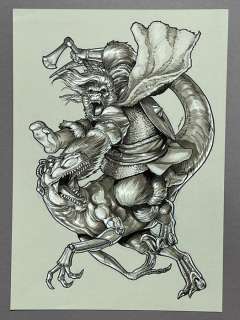 Perez, Pere - 1 Original drawing - Planet of the Apes with Dinosaur | Catawiki