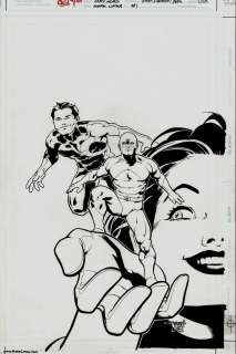 Cary Nord - Green Lantern / Atom #1 Cover (Both Heroes Leap From Giant Babe‘s Hand!) 2000