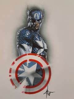 dell’Otto, Gabriele - 1 Original colour drawing - Captain America - 2008 | Catawiki