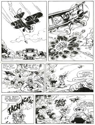 Berck | Sammy, Gorilles et Spaghetti, planche originale à l’encre de chine pour cet album paru en 1974 chez Dupuis. | Septimus