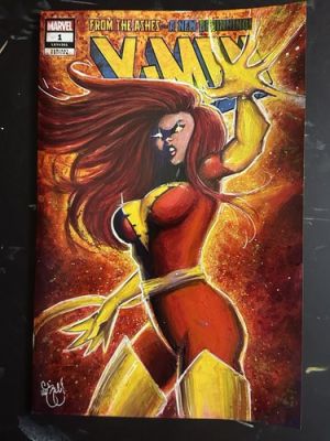 X-MEN #1 JEAN GREY DARK PHOENIX SKETCH COVER CHRIS MCJUNKIN ORIGINAL ART NEW! | eBay US