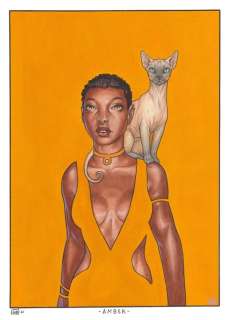 Bonacorsi, Gianenrico - 1 Original colour drawing - Amber, yeux de chatte - 2021 | Catawiki
