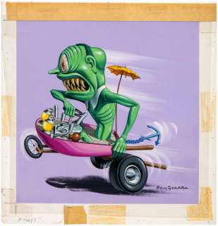 LINDBERG "LINDY LOONYS" BIG WHEELER ORIGINAL MODEL KIT BOX LID ART. | Hake’s