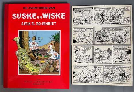 Vandersteen, Willy - 1 Page originale + album de luxe - Suske en Wiske 39 - Sjeik El Ro-Jenbiet - 1964 | Catawiki