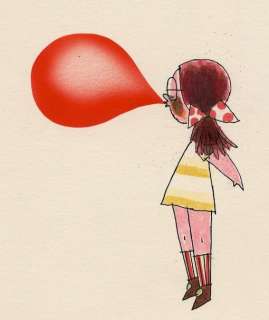 Toonder Studio’s (Lamberton, Jaap) - 2 Original drawing - Meisje blaast rode ballon - (jaren 1970) | Catawiki