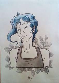 Maroh, Julie - Original Colour Drawing - â€œLe Bleu Est Une Couleur Chaudeâ€