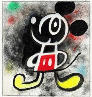Tony Fernandez - Mickey Mouse Inspired By Joan Miró’s Personnage (1977) - Original Painting - Hand Signed | Catawiki