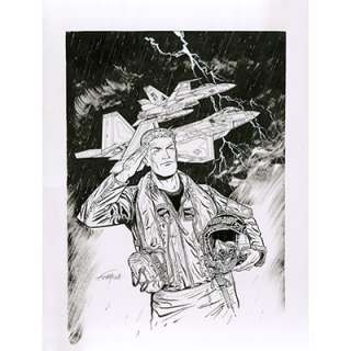 Gil Formosa - Illustration originale --couverture Journal de Spirou + coffret Buck Danny