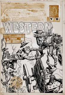Joe  Maneely - Wild western #46 golden age marvel comics cover (large art) 1955