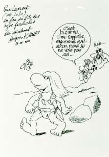 KAMB Jacques  - Hommage Ã  Rahan  - Illustration sur feuille  - 30 x 20 cm -