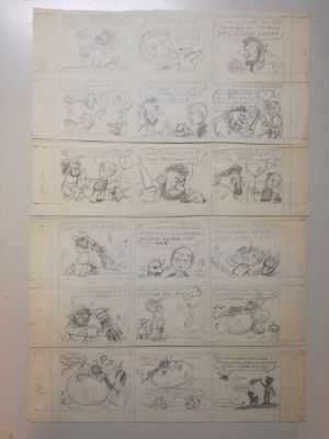 Jacques Laudy - 4 Original page - Jacques Laudy - 4 stroken in potlood | Catawiki