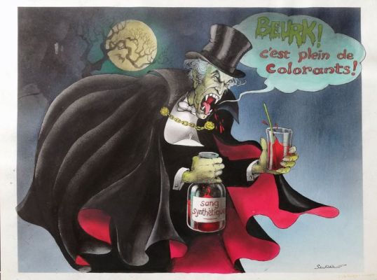 Serre, Claude - 1 Original colour drawing - Serre, Claude - La Bouffe - 1984 | Catawiki