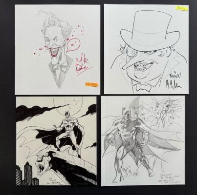 Mike Perkins - Marco Failla - Chris MalGrain - Neil Edwards - 4 Original drawing - Superhelden - Der Joker - Der Pinguin - Batman (2x)