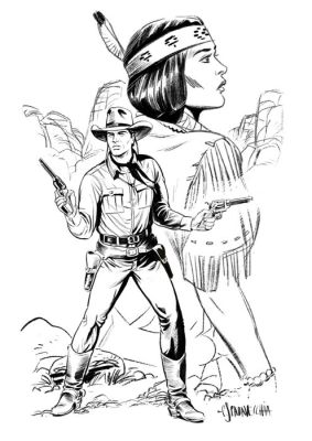 Spadavecchia, Cristiano - Original drawing - Tex e Lilith - 2021 | Catawiki