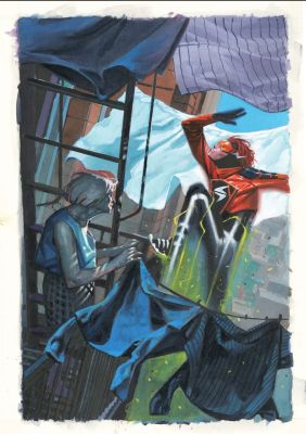 Continue Shopping | ABSOLUTE FLASH #1 DE TOMMASO ORIGINAL COVER ART (PANINI LUCCA VARIANT) | Scott’s Collectables