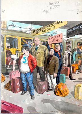 Buzzelli, Guido - 1 Original colour drawing - Menelik | Catawiki