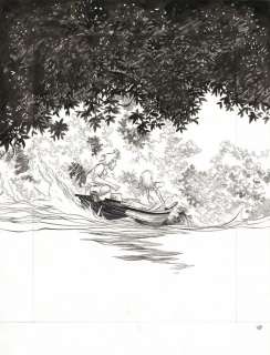 Olivier Pont - Couverture originale du tirage luxe pour la librairie Bulles au Mans (supports accolés) - Guajeraï - Un putain de salopard