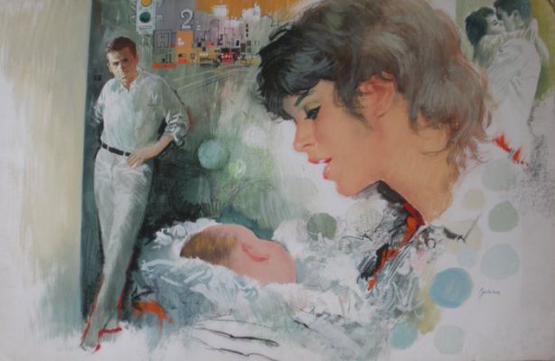 Jacono, Carlo - Original colour drawing - Confidenze - n. 27 Un bel giorno per un battesimo - 1969 | Catawiki