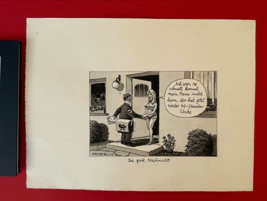 Heribert Lenz & Achim Greser - 1 Original drawing - Die gute Nachricht "Frankfurter Allgemeine" | Catawiki