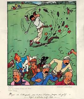 Herge | PRIX STEPHANE JANSSEN. 1979. Â«Â ROYAL WATERLOO GOLF CLUBÂ Â». | Artcurial