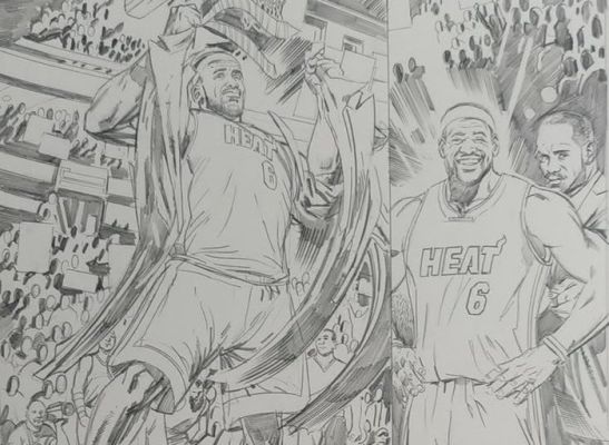Scot Eaton - 1 Original drawing - Lebron James - King of the Rings #1 - 2012 | Catawiki