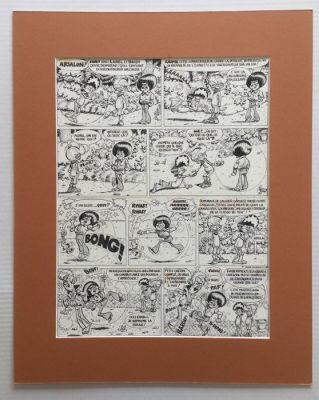 Devos, Jacques - 1 Original page - Génial Olivier - Hache jeux eaux/Alle watertjes doorzwemmen - 1983 | Catawiki