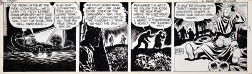 Caniff, Milton (1907-1988) | CANIFF, Milton TERRY ET LES PIRATES. Encre de Chine pour ce strip prép | Coutau Bégarie