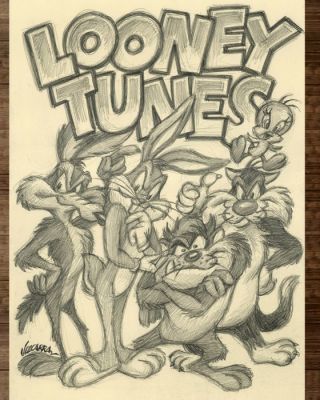 Joan Vizcarra Crayon - Looney Tunes Family – Hand Signed Original Pencil Artwork | Catawiki