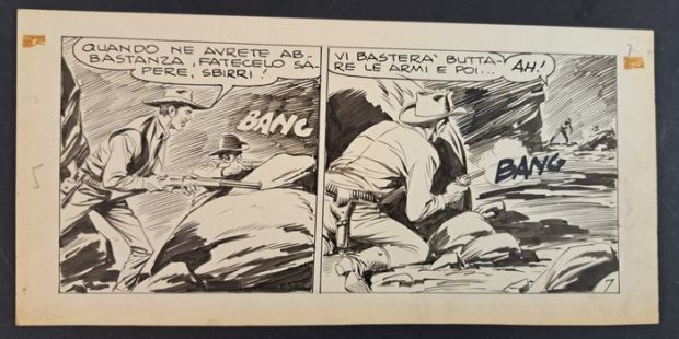 Bonelli; Galep - 1 Original page - Tex: Morte sulla Neve - 1964