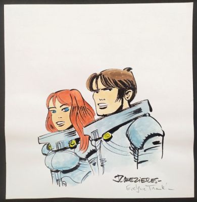 Mézières, Jean-Claude - 1 Original colour drawing - Valerian et Laureline