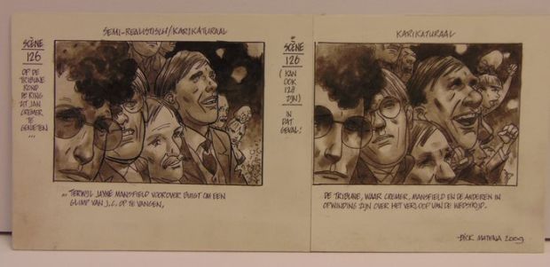 Matena, Dick - 1 Sepia Aquarel - Jan Cremer - De onverbiddelijke - Storyboard - 2009 | Catawiki