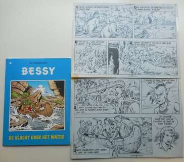Bessy 20 | Album met originele pagina (p.7)  - De vlucht over het water  - sc  - 1e druk heruitgave  - (2010) | Catawiki