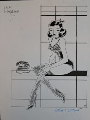 Lapone, Antonio - 1 Original drawing - Lady Mondrian 7