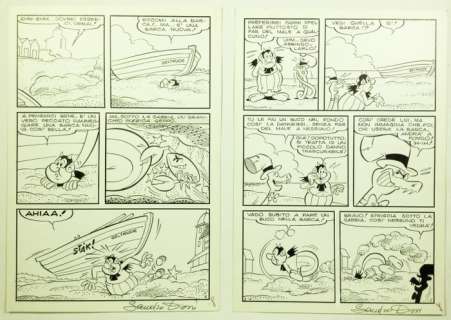 Dossi, Sandro | 2x original plates "Geppo Il Diavolo Buono" | Catawiki