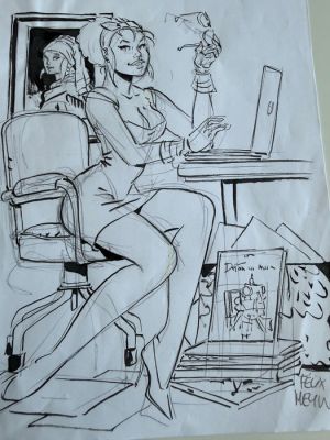 Meynet, Félix - Mirabelle Historienne d’Art au Musée - 1 Commission Drawing | Catawiki