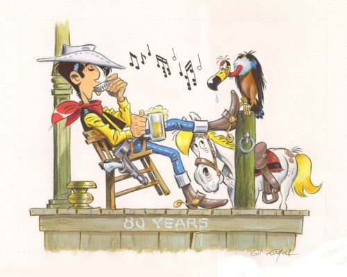 Formosa, Gil - 1 Original colour drawing - Lucky Luke - 80 ans | Catawiki